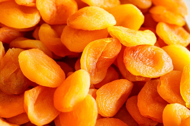 Dried apricot, dried apricots close-up view from the top