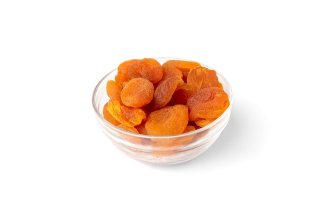 Dried apricots isolated on a white background