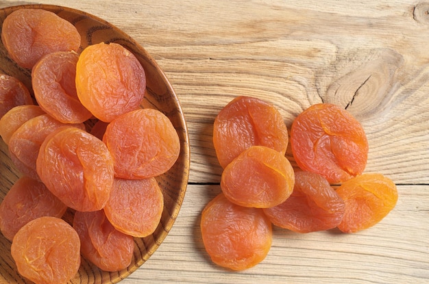 Dried apricots in plate