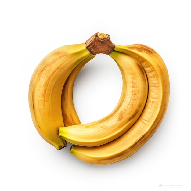 Dried Banana isolated on white background Generative AI