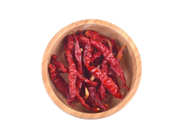 Dried chili isolated on white background