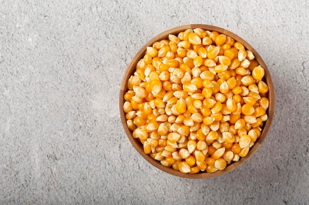 Dried corn Raw corn for popcorn on the table