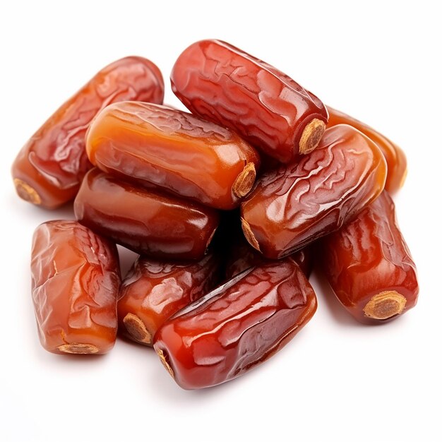 Dried Date Meat on White Background No Shadow