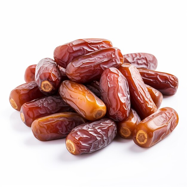 Dried Date Meat on White Background No Shadow