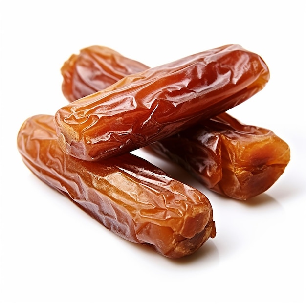 Dried Date Meat Without Shadow and Without Background on White