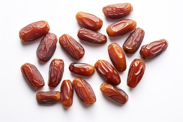 Dried Dates isolated on white background Generative Ai