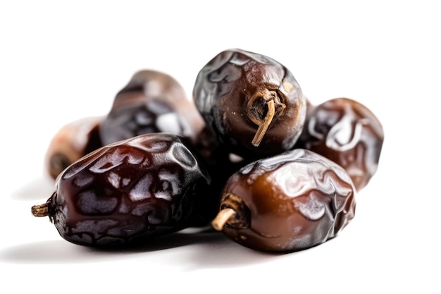 Dried dates isolated on white background isolate ai generated