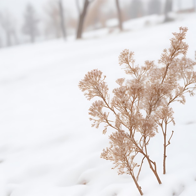 Photo dried flower in winter