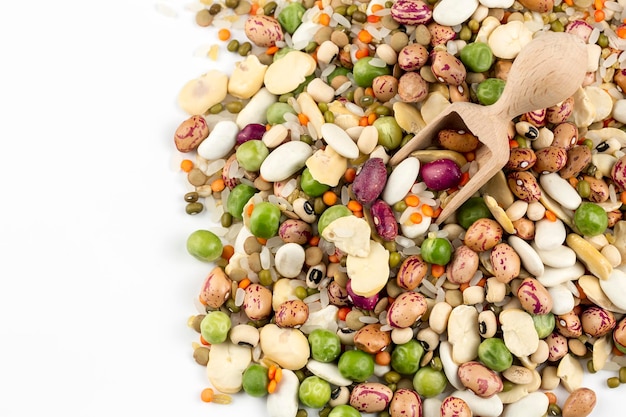 The Dried foods mixed raw legumes background