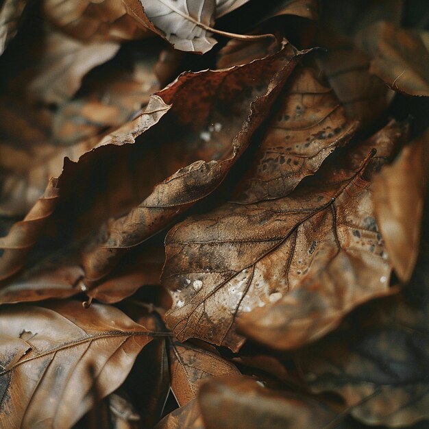 Photo dried leaves from an autumn forest