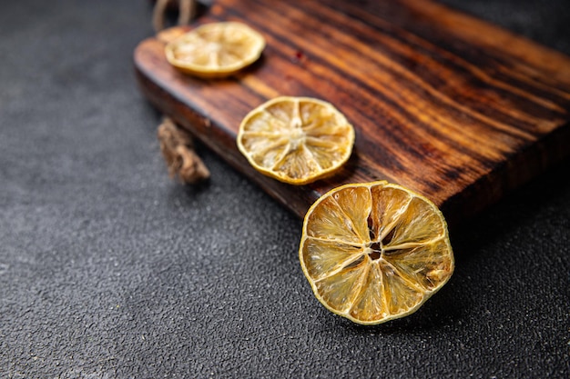 dried lemon round lemon slice healthy meal food snack on the table copy space food background