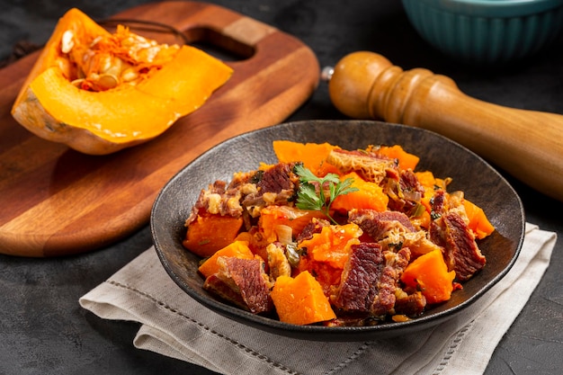 Dried meat with pumpkin Tipical brazilian dish