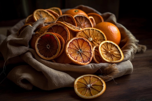 Dried orange slices AI Generated