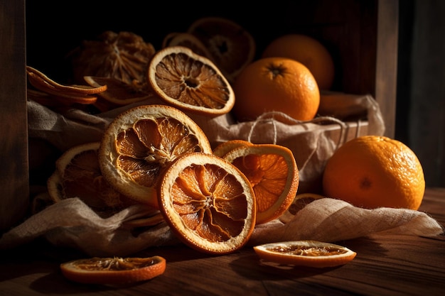 Dried orange slices AI Generated