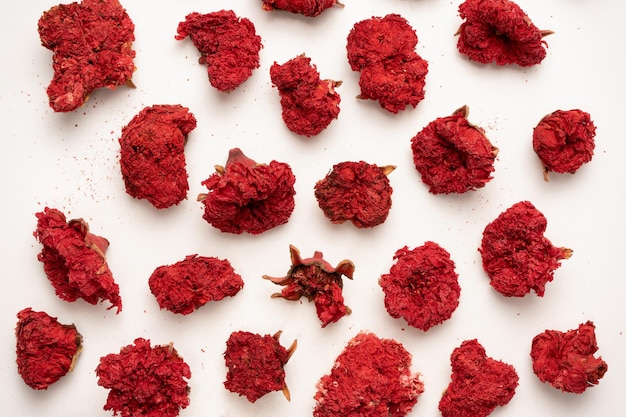 Dried pomegranate flower isolated on a white background