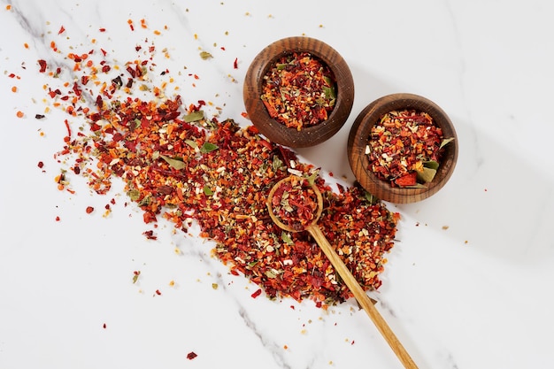 Dried seasoning with pepper