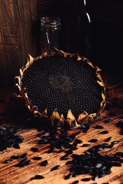 Dried sunflower and roasted seeds