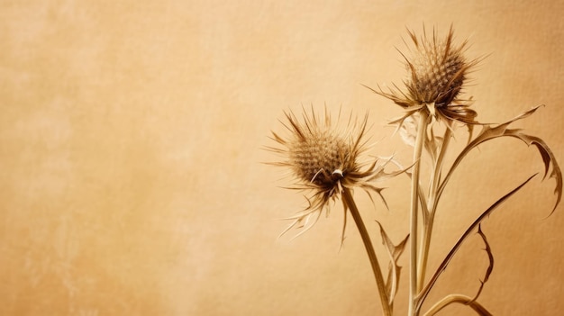 Dried thistle blossom Illustration AI GenerativexA