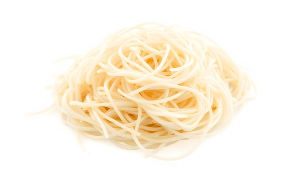 Photo dried uncooked rice noodles raw rice flour noodles isolated with white highlights