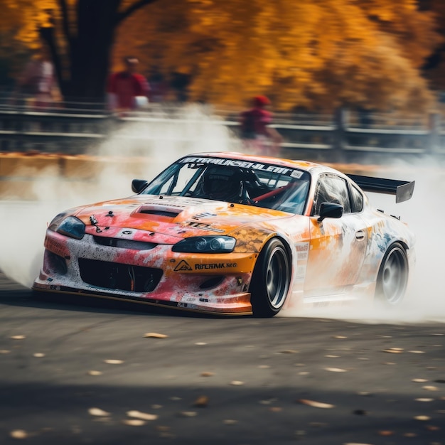 Drift racing japan tuning cars smoke speed drone photo tokio wallpaper photo