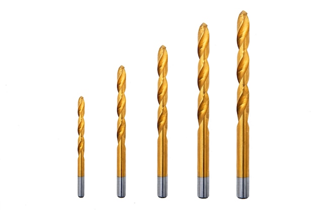 Drill bits isolated on white