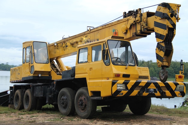 drilling dredging machine largest, isolated.