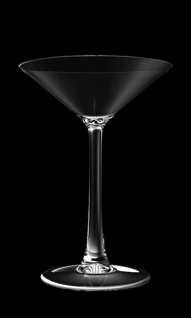 Drink Glass isolated on black background in 3D rendering