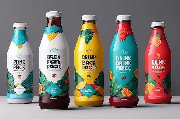 Photo drink packaging mockup design