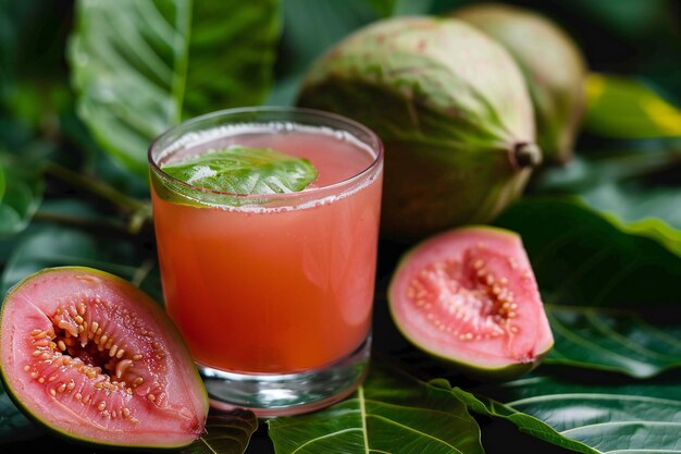 a drink with figs and a half full glass of a drink