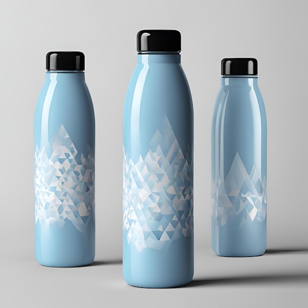 Photo drinking water bottle mockup