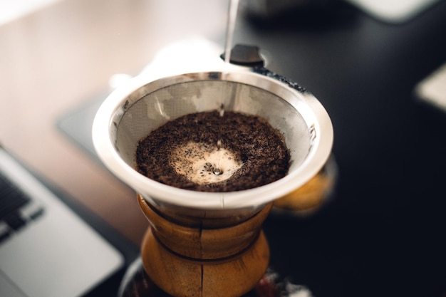 Drip coffee in a jar