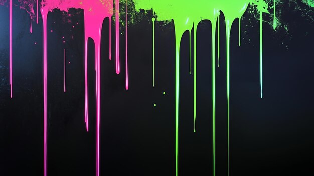 Photo dripping neon paint a bold and vibrant abstract art