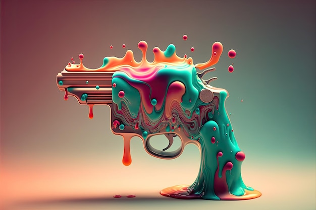 Dripping Paint Gun by Generative AI