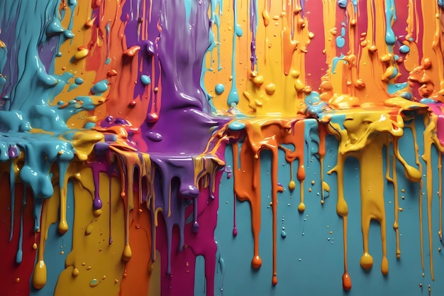 Dripping Paint Texture Colorful Dripping Paint Background Paint Dripping Wallpaper Dripping Ink Background Ai Generative