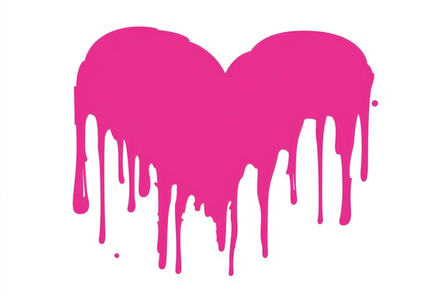 Photo dripping pink heart shape