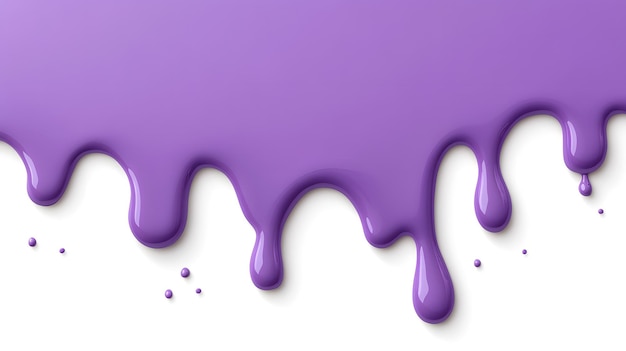 Dripping Purple Liquid on a White Background