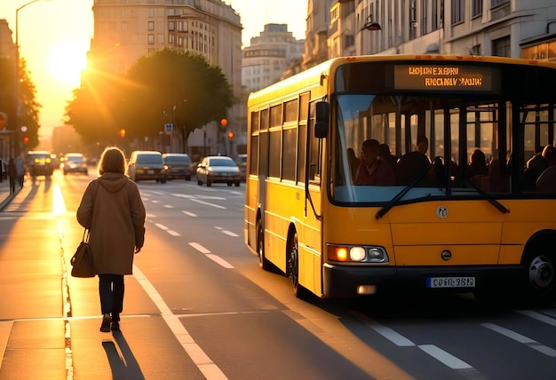 Photo driver and passengers of city bus in the city of berlin germany