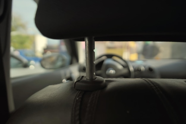 Driver's seat and closeup head restraint