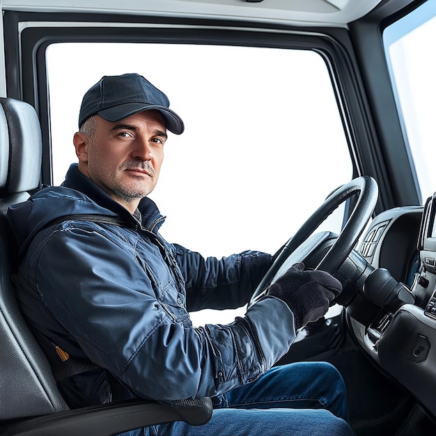 driver on white background