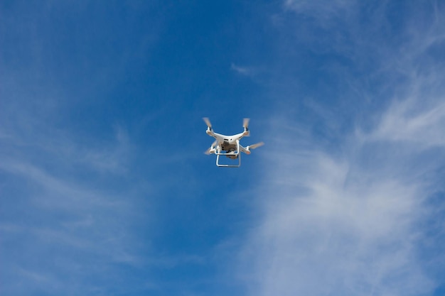 Dron flying over the sky