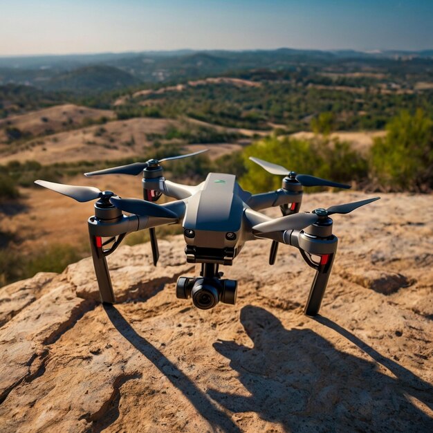 Photo a drone camera flying in the skydrone camera hq images