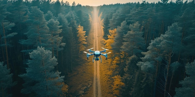 Photo drone captures verdant forest landscape