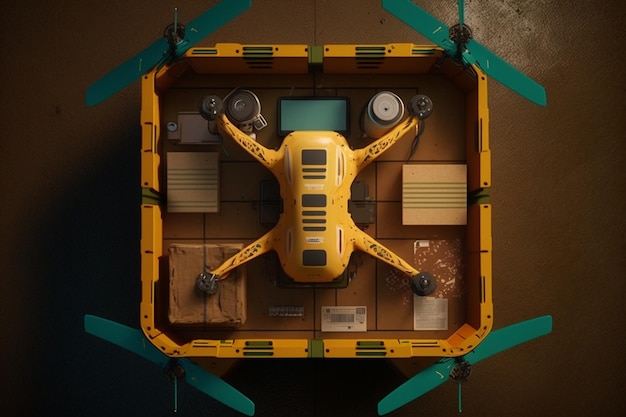 Drone for delivery captured from a top view AI Art