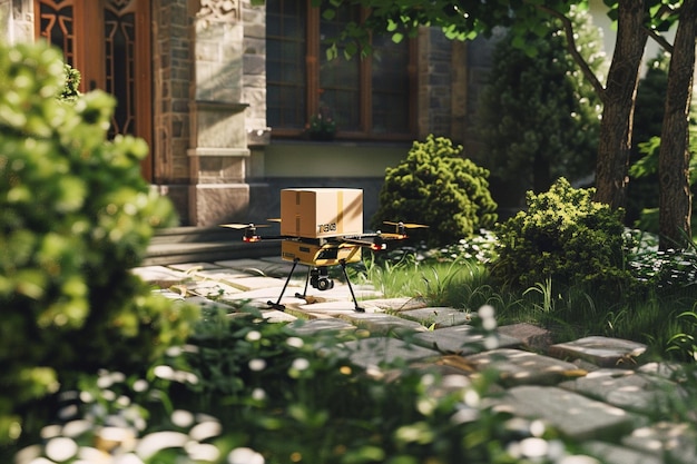 Drone delivery of packages to a doorstep