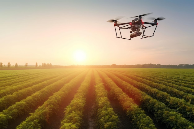 Drone farmer field Aerial professional Generate Ai