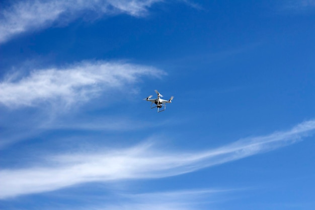 Drone flying over the sky