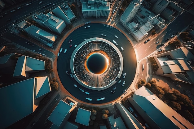 Drone's eye view capturing the world from above AI generated