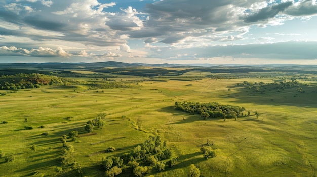 A drone shot of a sprawling rural landscape illustrating opportunities for rural real estate