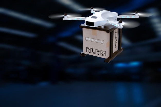 Drone technology engineering device industry flying in industrial logistic export