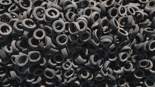 Drone video of a massive dump of car tires